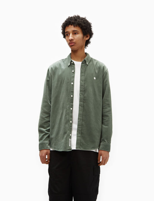 Madison Fine Cord Shirt (Regular) - Park Green