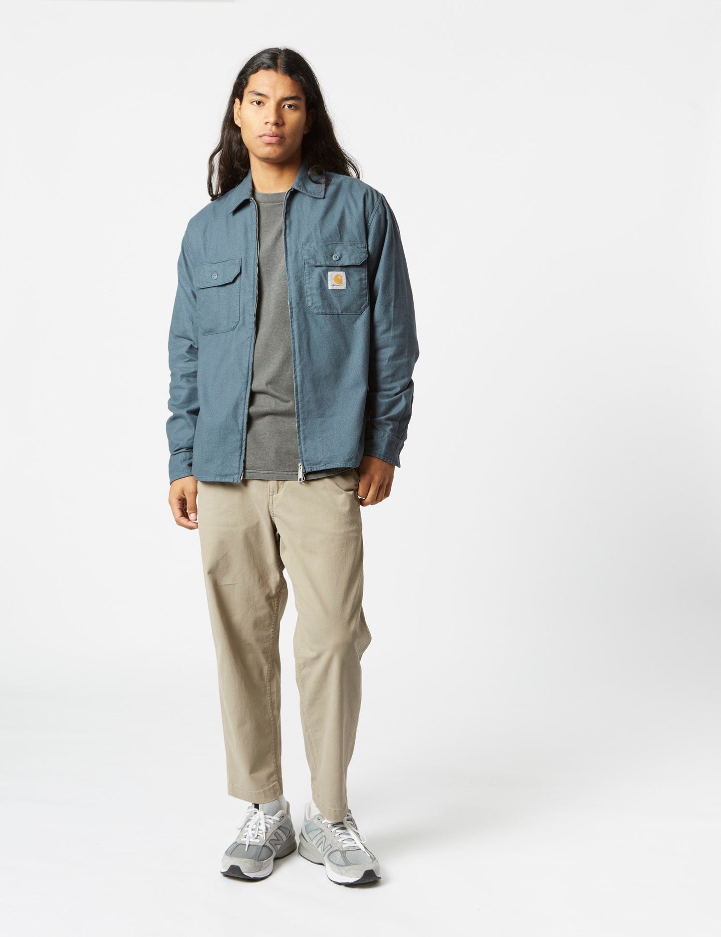 Milford Zip Shirt Jacket (Loose) - Ore Blue