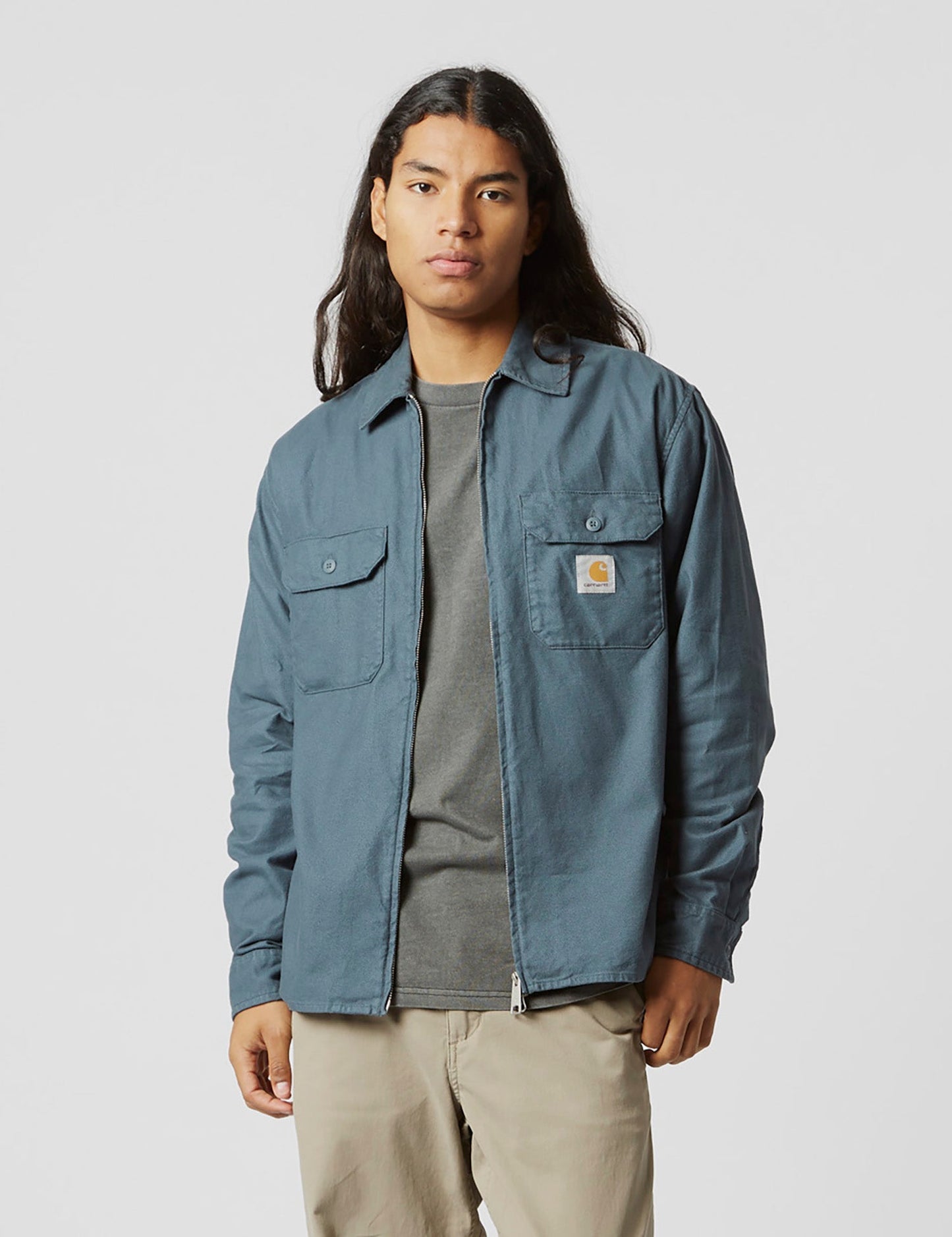 Milford Zip Shirt Jacket (Loose) - Ore Blue